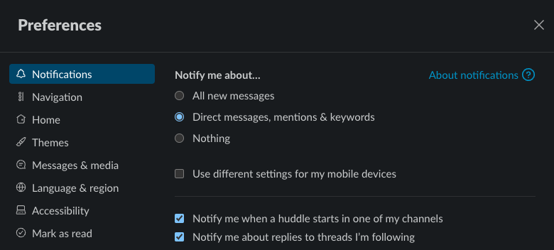 slack notify settings